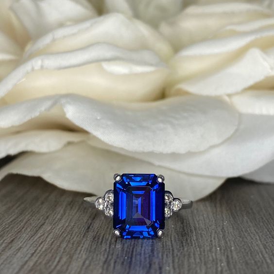 blue-sapphire-emerald-cut-ring-pinterest