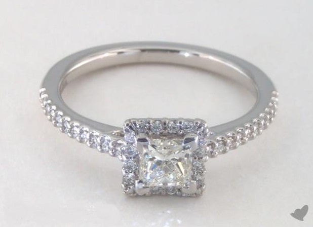 Halo Engagement Ring-Princess 0.54 carat J-VS2