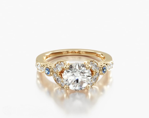 James Allen - 14K Yellow Gold Floral Engagement Ring - 3.56 Carat E-IF Excellent Cut Round Diamond