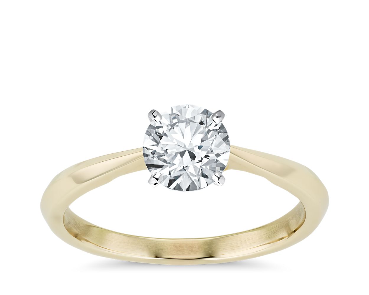 ZAC ZAC POSEN Knife-Edge Solitaire Engagement Ring in 14k Yellow Gold - 0.74 Carat G-VS1 Excellent Cut Round Diamond