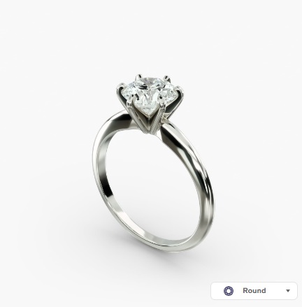 Classic Six-Prong Solitaire Engagement Ring in 14k White Gold