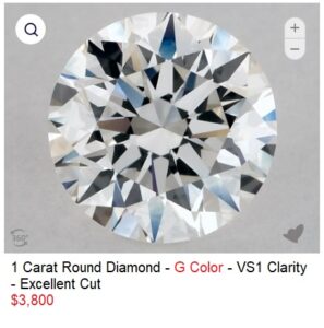 1 Carat Round Diamond - G Color - VS1 Clarity - Excellent Cut