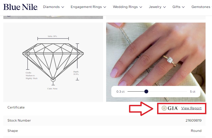 Blue Nile GIA certificate - How Much Does a 1 Carat Diamond Ring Cost