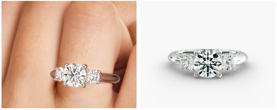 1.00 Carat Three Stone Diamond Engagement Ring