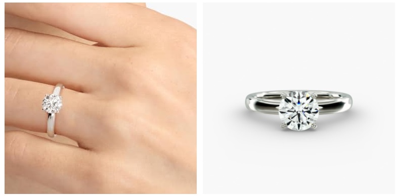 Classic Comfort Fit Solitaire Engagement Ring in Platinum